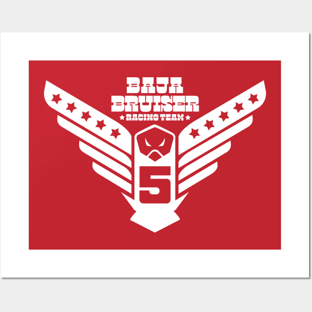 1974 - Baja Bruiser (Eagle Design - White on Red) Wall Art by jepegdesign